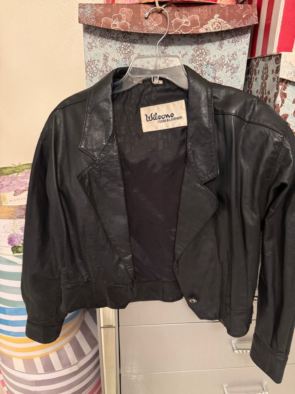 Wilson Black Leather Cropped Jacket